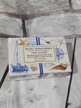 Michel Design Works The Shore Shea Butter Soap - Blue & Cream Nautical Box